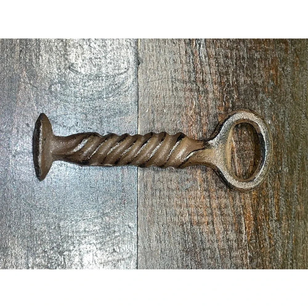 Rustic Cast Iron Bottle Opener Railroad Spike Style Barware Beer Soda Opener